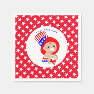Serviettes Jetables Oncle patriotique Sam American Baby Personnalisé