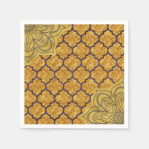 Serviettes Jetables Or Élégant Royal Indien Mariage Violet