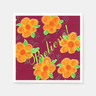 Serviettes Jetables Orange Plum Et Lime