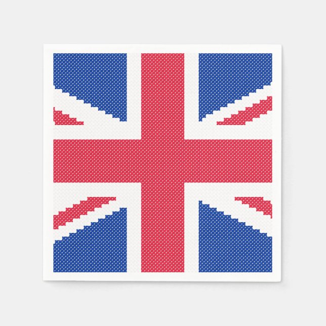Serviettes Jetables Original cross-stitch design Union Jack (Devant)