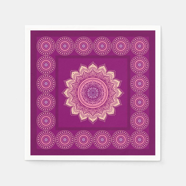 Serviettes Jetables Ornement indien (Devant)