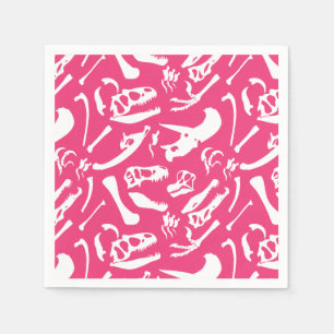 Serviettes Jetables Os Dinosaures (Rose)