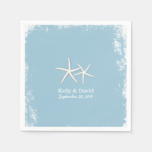 Serviettes Jetables Paire rustique de mariage de Starfish Beach