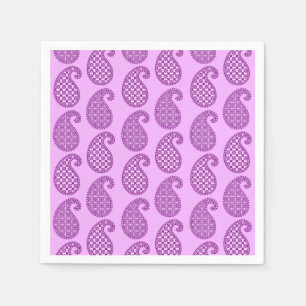 Serviettes Jetables Paisley motif, violet et orchidée
