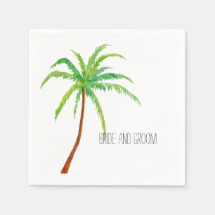 Serviettes Jetables Palmier Tropical Beach