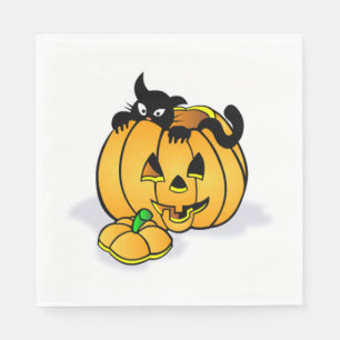 Serviettes Jetables Paniers-repas blanc standard Napkin/Halloween