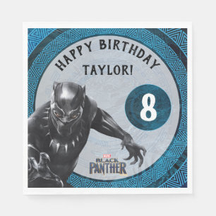 Serviettes Jetables Panthère noire   Anniversaire de la tribu wakandan
