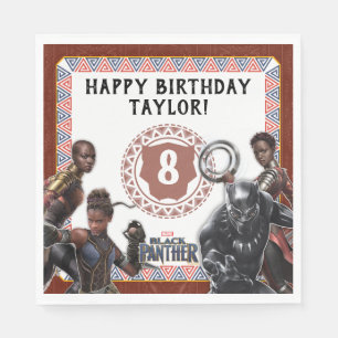 Serviettes Jetables Panthère noire   Wakandan Warriers Birthday