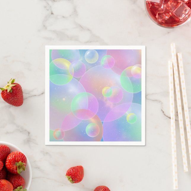 Serviettes Jetables Paper napkins bubble design (En situation)