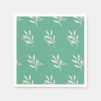 Serviettes Jetables Papier à cocktails Motif à feuilles vertes serviet