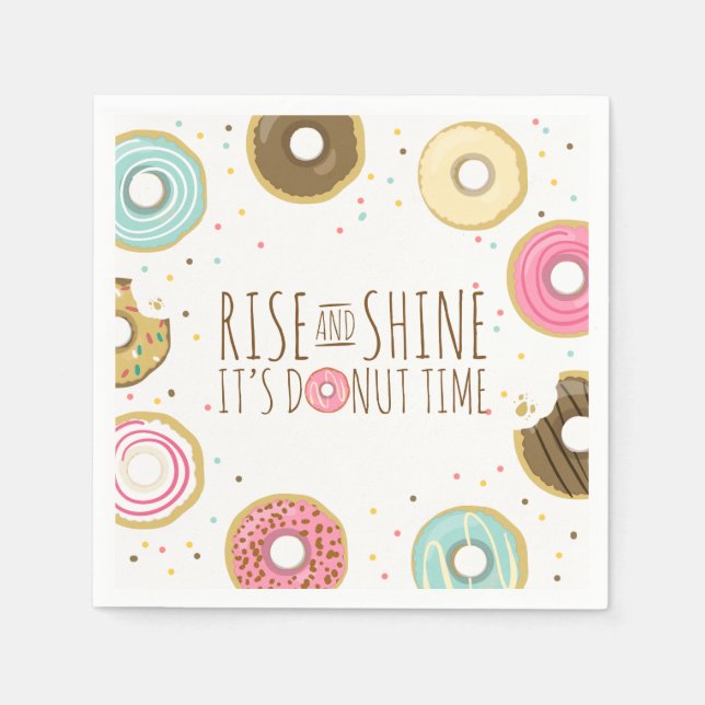 Serviettes Jetables Papier à Donut Napkin rose Doughnut doux Anniversa (Devant)