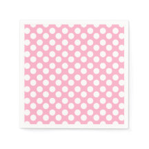 Papier à points rose et blanc Polka Napkin