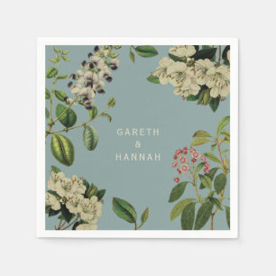 SERVIETTES JETABLES PAPIER BOTANIQUE NAPKIN-DUCK EGG BLEU