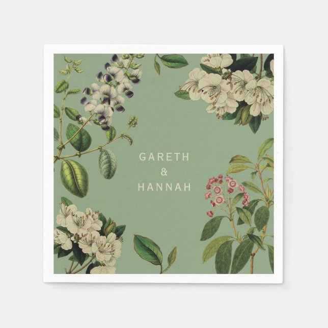 SERVIETTES JETABLES PAPIER-BOTANIQUE NAPKIN-SAGE (Devant)