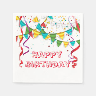 Serviettes Jetables Papier d'anniversaire