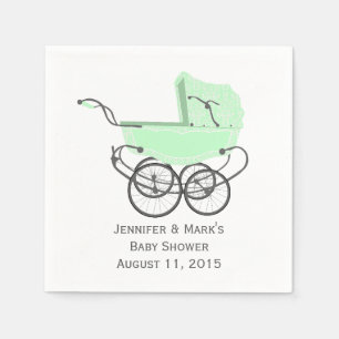 Serviettes Jetables Papier de Baby shower personnalisé à la menthe ver