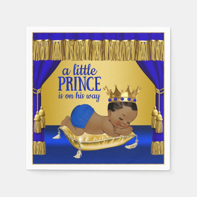 Serviettes Jetables Papier de Baby shower Prince Ethnique (Devant)