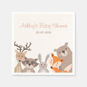 Serviettes Jetables Papier de bois Napkin Animaux de forêt Ours renard