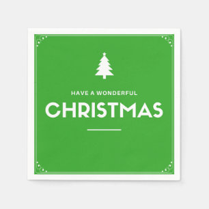 Serviettes Jetables Papier de Cocktail de Noël serviettes, vert