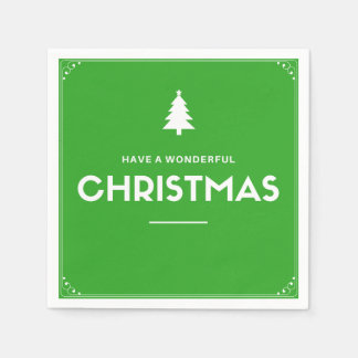 Serviettes Jetables Papier de Cocktail de Noël serviettes, vert