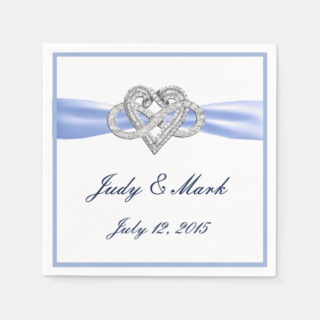 Serviettes Jetables Papier de coeur bleu infini personnalisé serviette (Devant)
