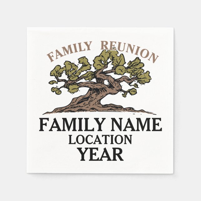 Serviettes Jetables Papier de l'arbre de réunion familiale (Devant)