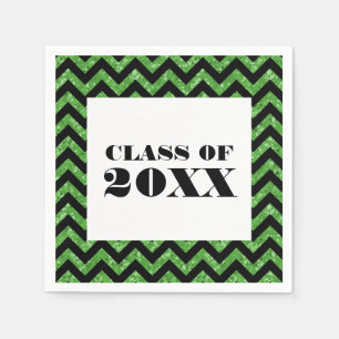 Serviettes Jetables Papier de Parties scintillant Chevron Vert Papier