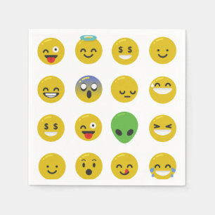 Serviettes Jetables Papier Emoji face heureux