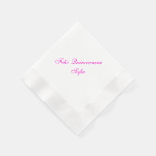 Serviettes Jetables Papier Feliz Quinceanera personnalisé serviettes
