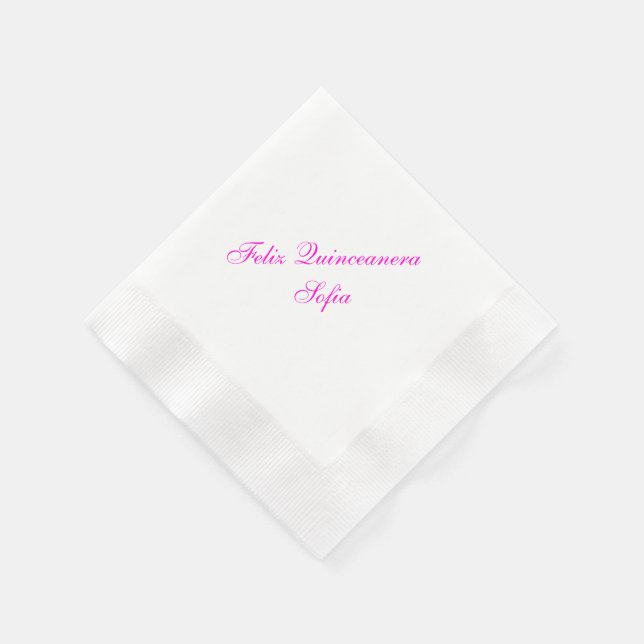 Serviettes Jetables Papier Feliz Quinceanera personnalisé serviettes (Coin)