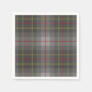 Serviettes Jetables Papier gris Tartan