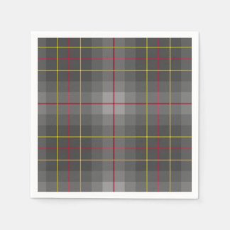 Serviettes Jetables Papier gris Tartan