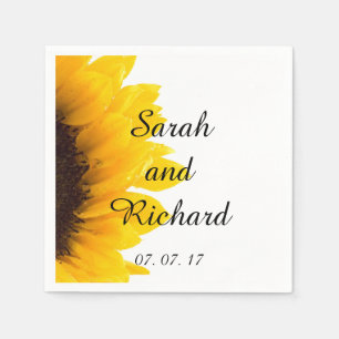 Serviettes Jetables Papier Mariage moderne tournesol