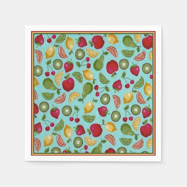Serviettes Jetables Papier Motif Fruit Fun (Devant)