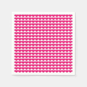 Serviettes Jetables Papier Motif Pink Coeurs mignons