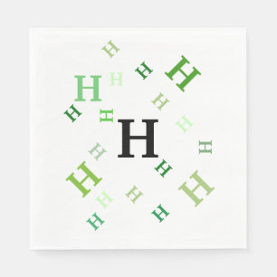 Serviettes Jetables Papier Napkin - Lettres Vertes Jumbled