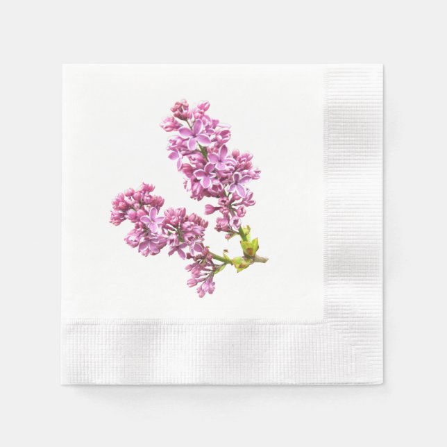 Serviettes Jetables Papier Napkin - Lilac fleurs (Devant)