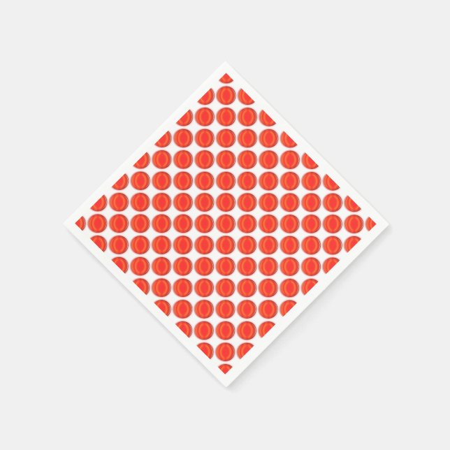Serviettes Jetables Papier Napkin - Points rouges (Coin)