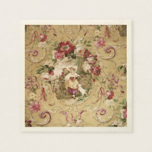 Serviettes Jetables Papier peint floral victorien