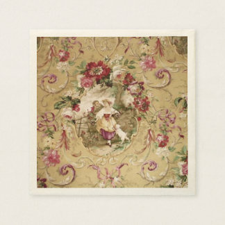 Serviettes Jetables Papier peint floral victorien