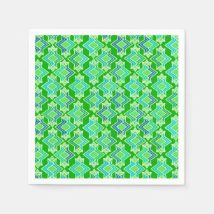 Serviettes Jetables Papier peint motif Art Déco, vert jade