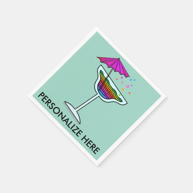 SERVIETTES JETABLES PAPIER PERSONNALISÉ NAPKINS - MARGARITA DESIGN (Coin)