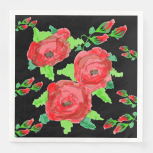 Serviettes Jetables Papier rose rouge