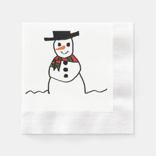 Serviettes Jetables Papier Snowman Napkin