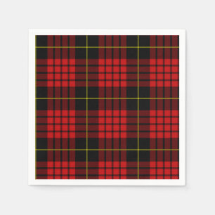 Serviettes Jetables Papier Tartan Rouge
