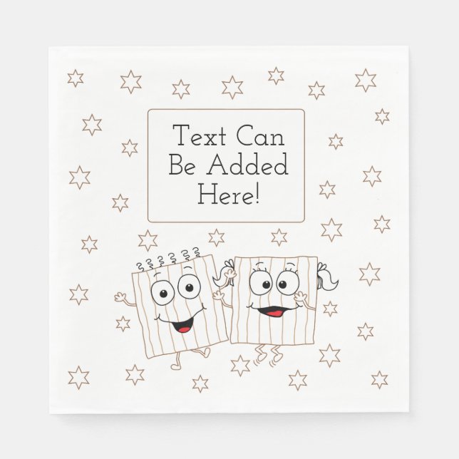 Serviettes Jetables Pâque blanc standard serviettes Matzah Happy (Devant)