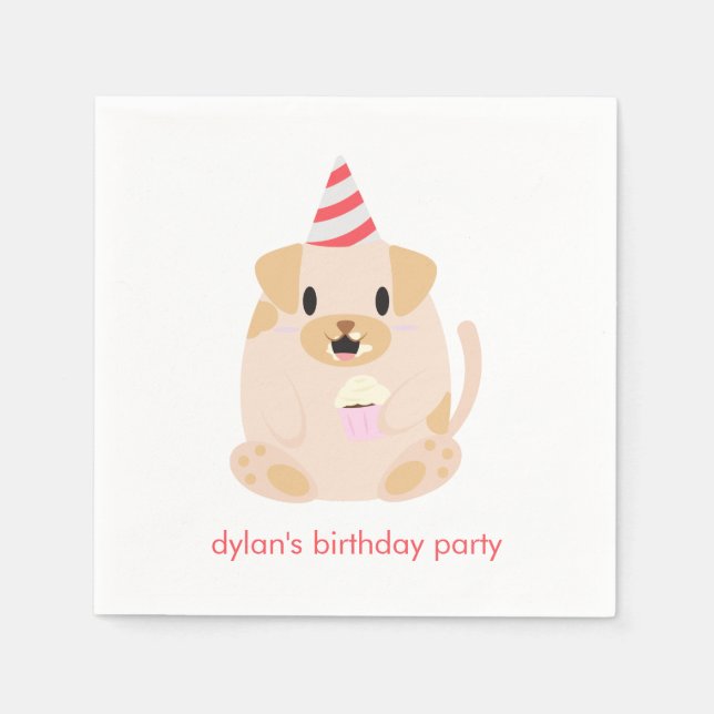 Serviettes Jetables Parti Anniversaire de enfant de Chien Chien Chien  (Devant)