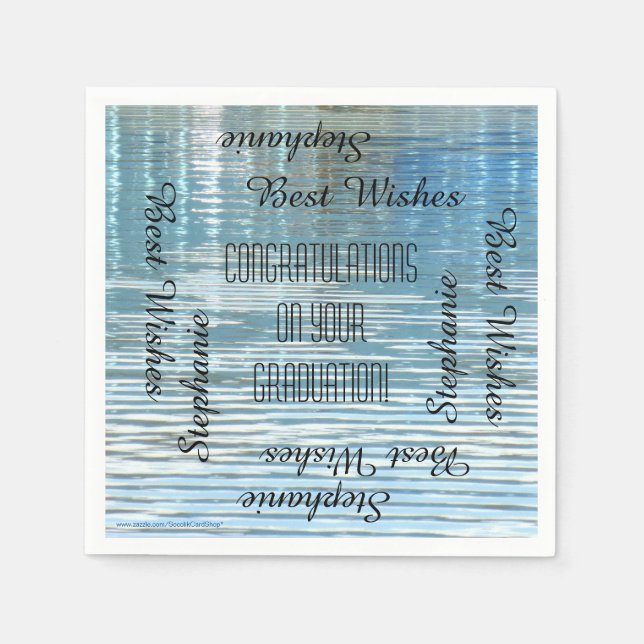 Serviettes Jetables Partie de graduation - Nouveau document de nom (Devant)