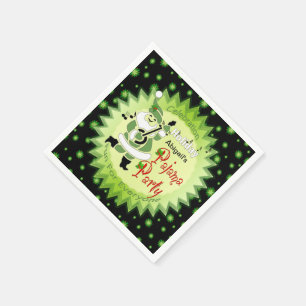 Serviettes Jetables Partie de pyjama de vacances - Père Noël Elf et