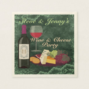 Serviettes Jetables Partie de vin et de fromage